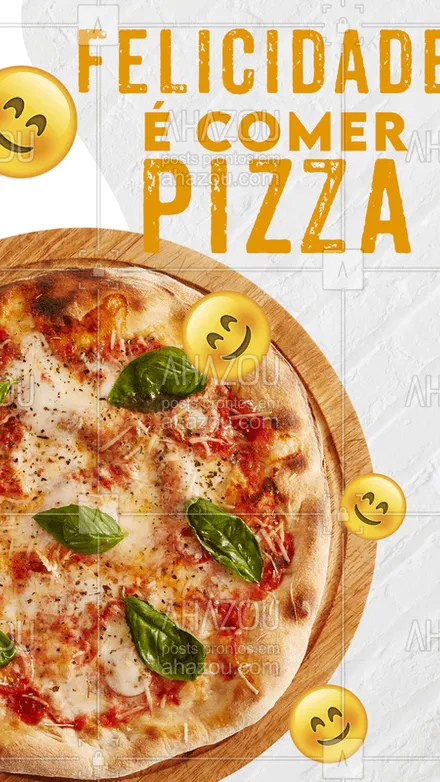 posts, legendas e frases de pizzaria para whatsapp, instagram e facebook: Peça já a sua Pizza e deixe o seu dia ainda mais feliz ?? #ahazou #food #pizza #deliciosa