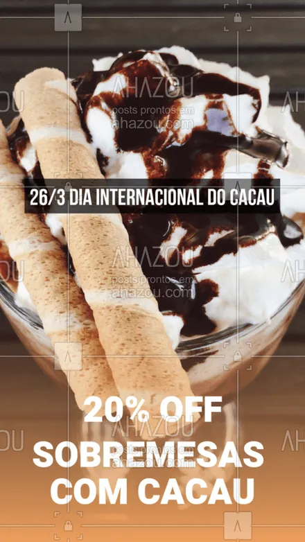 posts, legendas e frases de à la carte & self service para whatsapp, instagram e facebook: Nesse dia tão especial, vamos comemorar com DESCONTO!!!
#cacau  #ahazou #chocolate