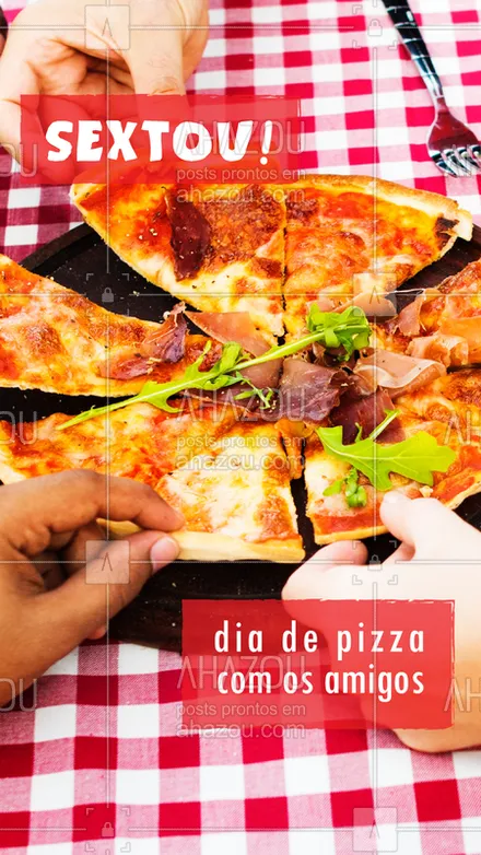 posts, legendas e frases de pizzaria para whatsapp, instagram e facebook: A Sexta chegou e bateu aquela vontade de pizza? ?❤️️? Peça já a sua! #pizza #comida #ahazou #pizzaria #alimentaçao #sexta
