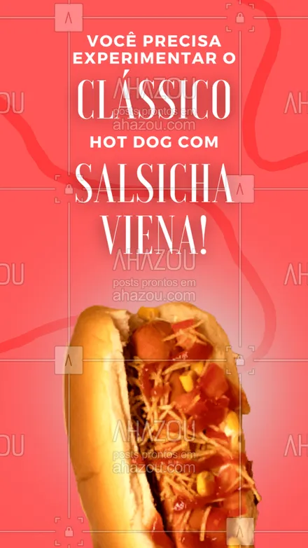posts, legendas e frases de hot dog  para whatsapp, instagram e facebook: Se é clássico, é por um bom motivo, certo!? ?? 
#hotdog #salsichaviena #ahazoutaste  #cachorroquente #hotdoglovers #hotdoggourmet