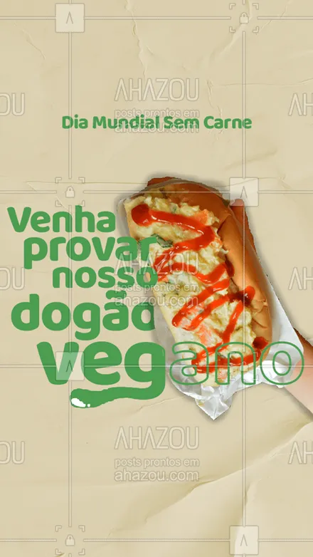 posts, legendas e frases de hot dog  para whatsapp, instagram e facebook: Você não vai acreditar que não vai carne nessa receita, é coisa de louco! 🌭🌱 #ahazoutaste #diamundialsemcarne #dogao #hotdog  #hotdoglovers  #cachorroquente #vegano #vegan