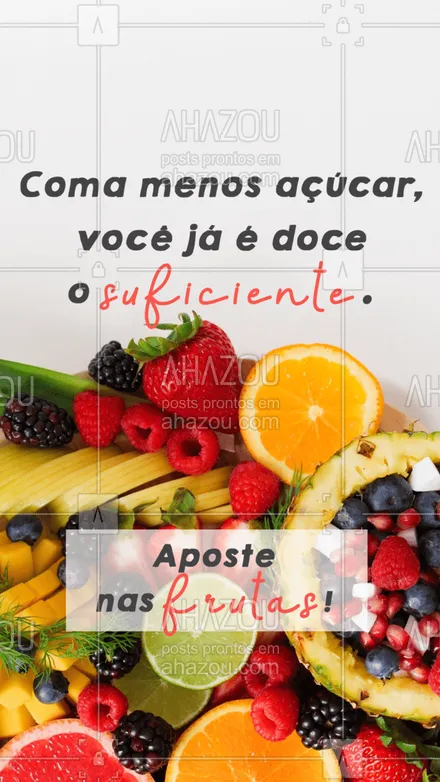 posts, legendas e frases de hortifruti para whatsapp, instagram e facebook: Além de docinhas, as frutas ainda te proporcionam muitas vitaminas! ?? 
#Frutas #Hortifruti #ahazoutaste  #vidasaudavel #qualidade