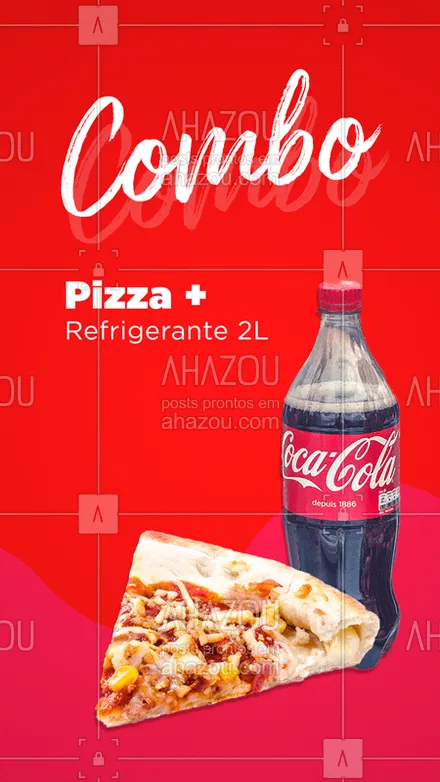 posts, legendas e frases de pizzaria para whatsapp, instagram e facebook: Hmmm que tal essa combinação pra hoje? Chama os amigos e peça já seu combo! #pizza #ahazoutaste #pizzaria 