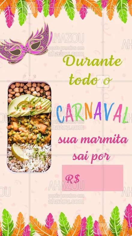 posts, legendas e frases de marmitas para whatsapp, instagram e facebook: ???Porque pra aguentar a maratona, tem que dar aquela forrada no estômago.  ? #gastronomia #marmita #ahazoutaste #promocao #carnaval2020