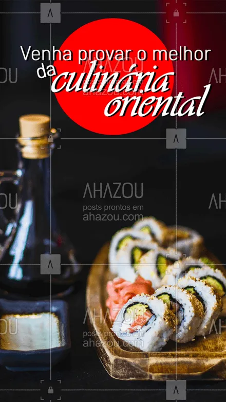 posts, legendas e frases de cozinha japonesa para whatsapp, instagram e facebook: Aqui você encontra os melhores pratos da culinária oriental para saborear! ? Vem pra cá! ?‍♂️ #culinariaoriental #ahazoutaste #comidajaponesa #japa