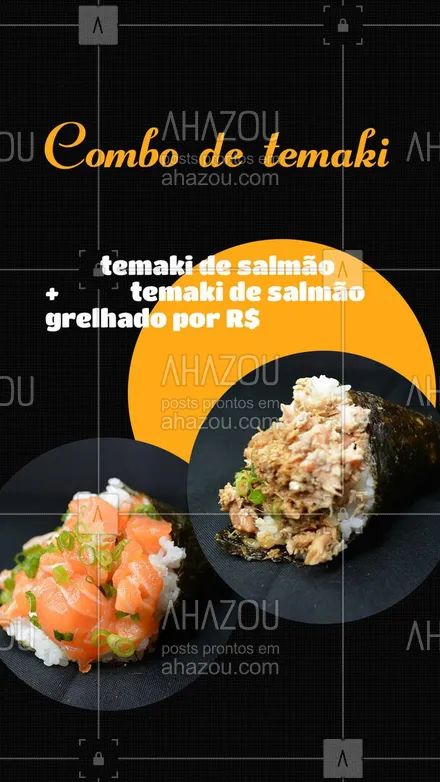 posts, legendas e frases de cozinha japonesa para whatsapp, instagram e facebook: Tem como melhor do que esses 2 temakizinhos? Com certeza, não! Não perca tempo e peça já o seu. #ahazoutaste #amopastel  #foodlovers  #instafood  #pastel  #pastelaria 