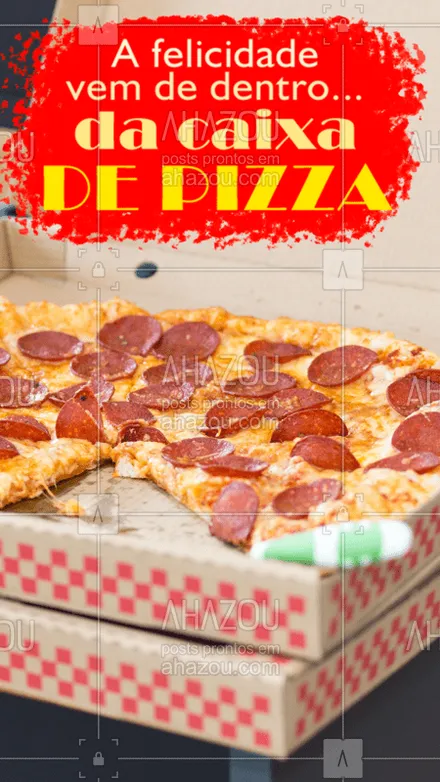 posts, legendas e frases de pizzaria para whatsapp, instagram e facebook: Impossível não sorrir ao abrir a caixinha de pizza! ❤ Quem se identifica? ? #pizza #ahazoutaste #pizzaria