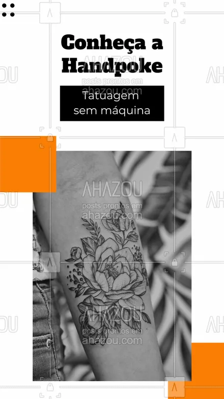 posts, legendas e frases de estúdios, tatuadores & body piercer para whatsapp, instagram e facebook: O nome handpoke significa cutucar à mão, e é exatamente assim que essa ténica funciona.
É utilizado apenas uma agulha e tinta. A tatuagem é feita a mão, sem auxílio de máquina.
#AhazouInk #dicadetattoo  #estudiodetattoo  #tattoo  #tattoocolorida  #tattooepiercing  #tattoofloral  #tattoos  #tattootradicional  #tatuagem  #tatuagemfeminina  #tracofino 