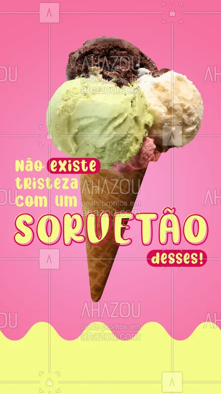posts, legendas e frases de gelados & açaiteria para whatsapp, instagram e facebook: Sorvetão combina com o calor do verão que combina com você! Venha provar o sabor que te deixa feliz! ❤️? 
#ahazoutaste  #gelados #sorvete