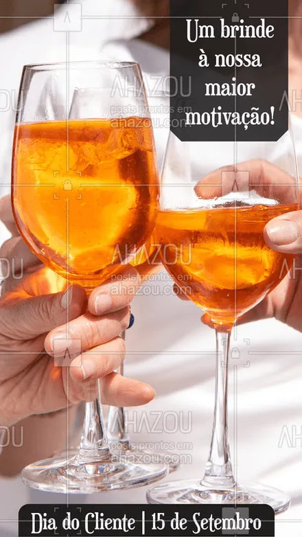 posts, legendas e frases de bares para whatsapp, instagram e facebook: Hoje é o Dia do Cliente! Vamos brindar essa parceria? ? #bares #ahazoutaste #bar #boteco #drinks #bebidas #diadocliente