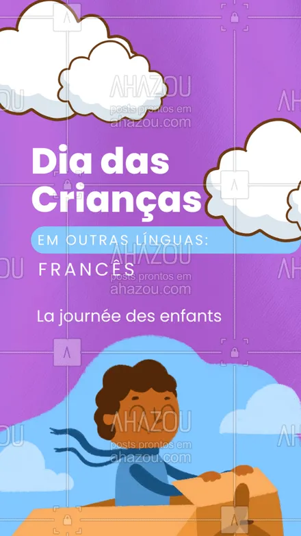 posts, legendas e frases de línguas estrangeiras para whatsapp, instagram e facebook: E aí, o que acharam de como se fala Dia das Crianças em Francês? O francês é maravilhoso de qualquer forma. #diadascrianças #inglês #linguasestrangeiras #frances #espanhol #dicas#AhazouEdu