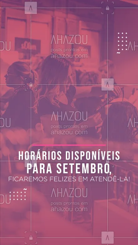 posts, legendas e frases de assuntos gerais de beleza & estética para whatsapp, instagram e facebook: Estamos esperando por você, ficaremos muito felizes em atender vocês. Reserve seu horário agora mesmo! 👩 #AhazouBeauty #estetica #beauty #beleza #horariosdisponiveis #agendaaberta #reserveseuhorario