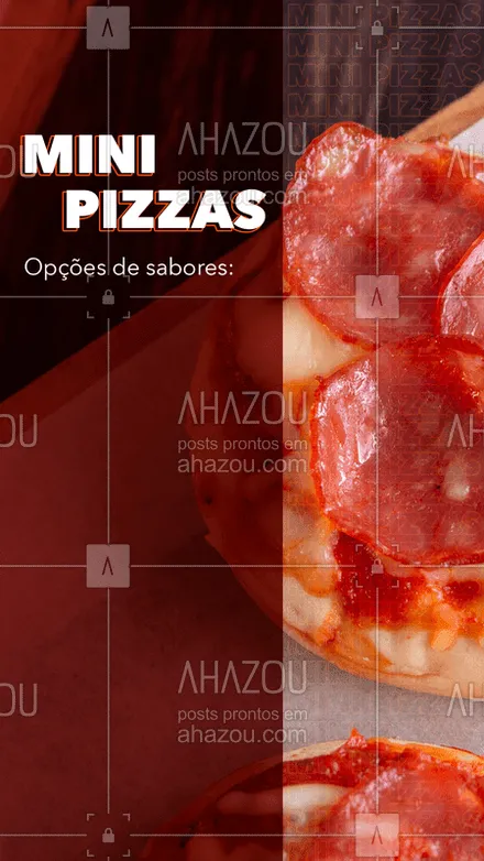 posts, legendas e frases de pizzaria para whatsapp, instagram e facebook: Nossas mini pizzas são uma ótima opção para aquela reunião de amigos, ou até mesmo um coquetel mais elegante! Surpreenda seus convidados! Experimente todos os sabores! #minipizza  #ahazoutaste  #pizzaria #pizza #pizzalife #pizzalovers