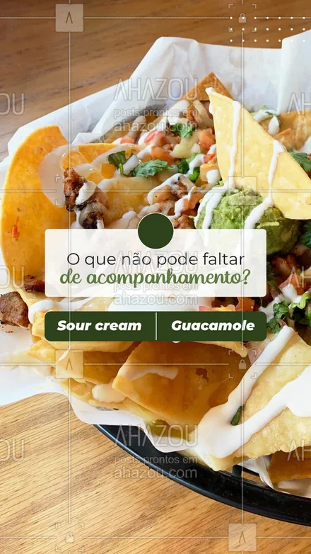 posts, legendas e frases de cozinha mexicana para whatsapp, instagram e facebook: Nessa briga de gigantes, se você pudesse escolher apenas um molho, qual seria? Participe da nossa enquete e conta pra gente qual é o seu molho favorito! 🌮 #ahazoutaste #comidamexicana  #cozinhamexicana  #nachos  #texmex  #vivamexico 