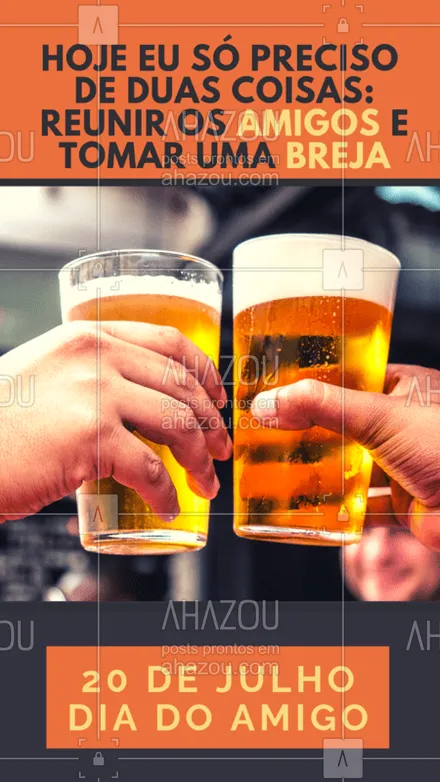 posts, legendas e frases de bares para whatsapp, instagram e facebook: Que tal um Happy Hour especial para celebrar a amizade? Chama a galera e bora beber! ?
 #bar #ahazoutaste #cerveja #diadoamigo