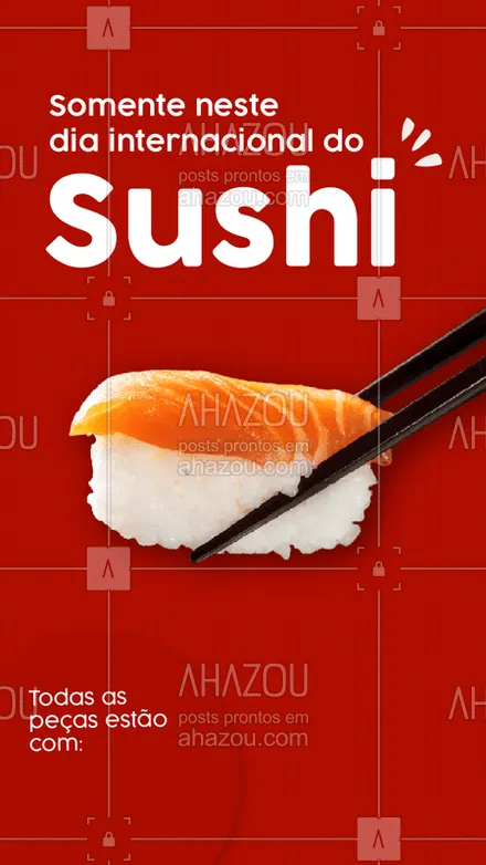 posts, legendas e frases de cozinha japonesa para whatsapp, instagram e facebook:  Aproveite esse desconto e comemore esse dia se deliciando dos melhores pratos da cozinha japonesa. Não fique de fora dessa. ?? #sushi #ahazoutaste #promoção #cozinhajaponesa