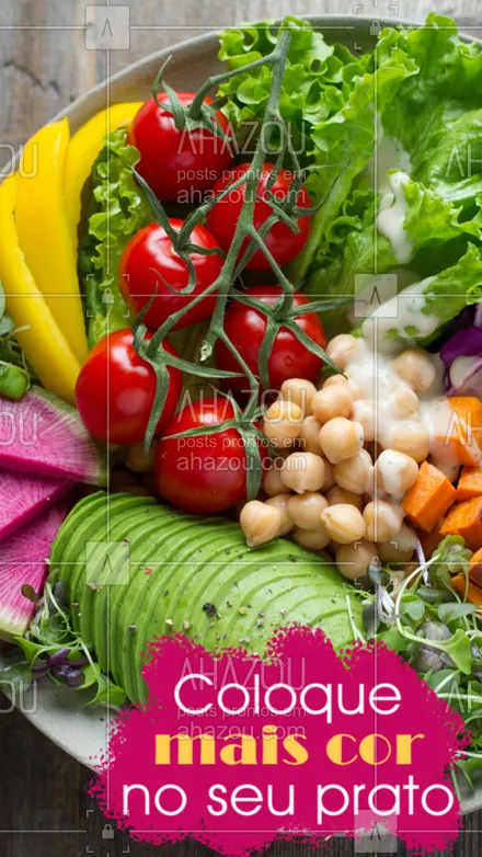 posts, legendas e frases de saudável & vegetariano para whatsapp, instagram e facebook: Para saber se o seu prato está saudável, aposte nas CORES! ? Quanto mais variedade de verduras e legumes mais saúde pro seu corpo. #saude #ahazoutaste #comidasaudavel #saudavel 