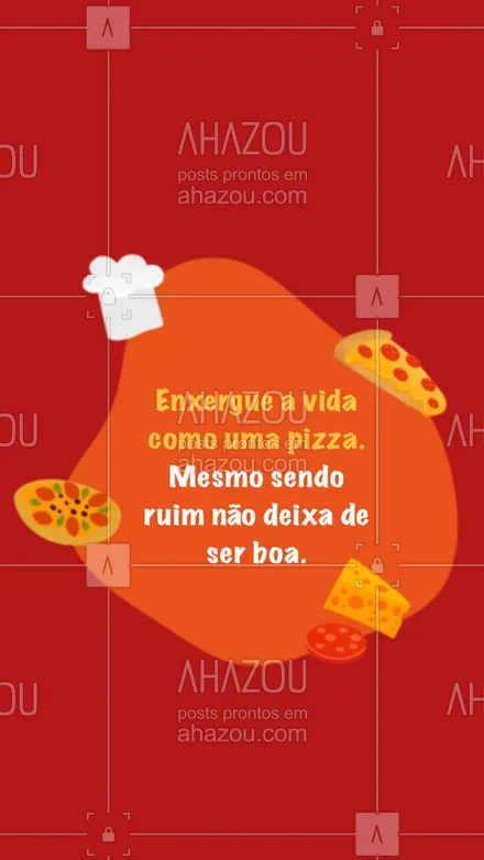posts, legendas e frases de pizzaria para whatsapp, instagram e facebook: Assim como é impossível o sol não brilhar é uma pizza não ser boa. #ahazoutaste #pizza  #pizzalife  #pizzalovers  #pizzaria 