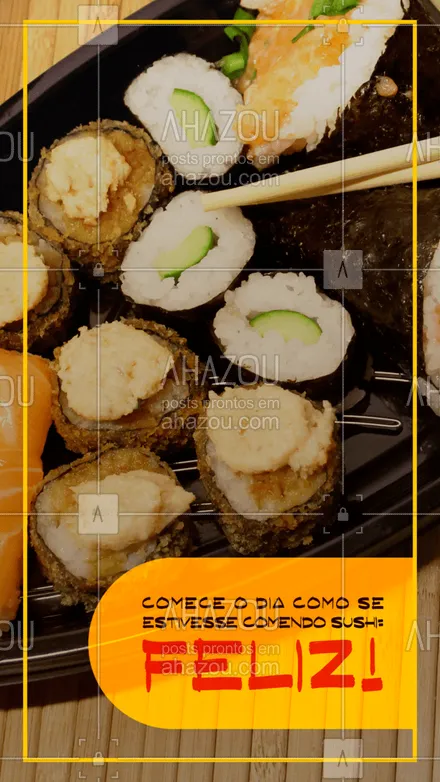 posts, legendas e frases de cozinha japonesa para whatsapp, instagram e facebook: BOOOM DIAAA para todos os amantes da culinária japonesa, assim como nós! ? 
#ComidaJaponesa #japa #Sushilovers #ahazoutaste #bomdia #Frases