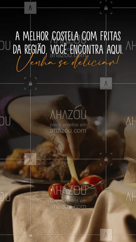 posts, legendas e frases de à la carte & self service para whatsapp, instagram e facebook: Nossa costela é a atração do nosso cardápio.
Venha experimentar!
#ahazoutaste #alacarte  #foodlovers  #restaurante  #selfservice 
