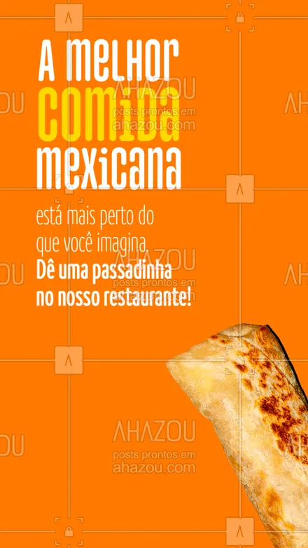 posts, legendas e frases de cozinha mexicana para whatsapp, instagram e facebook: Temos pratos deliciosos e uma equipe ansiosa para te atender, vem pra cá! 🤩😋🌶
#ahazoutaste #comidamexicana  #cozinhamexicana  #nachos  #texmex  #vivamexico 