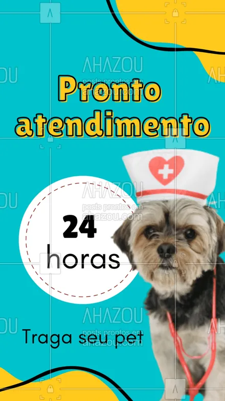 posts, legendas e frases de veterinário para whatsapp, instagram e facebook: Nossos veterinários estão disponíveis 24 horas para atender seu pet! ???#veterinaria #clinicaveterinaria  #AhazouPet#atendimento24horas #pets