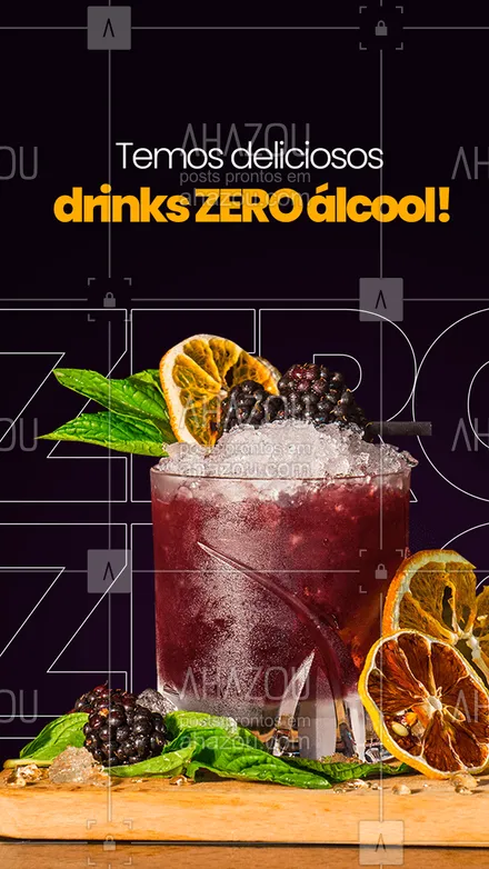 posts, legendas e frases de bares para whatsapp, instagram e facebook: Querendo um drink, mas não bebe álcool? Temos os ideais para você saborear! Visite-nos! 🍹 #ahazoutaste #bar #mixology #pub #cocktails #lounge #drinks