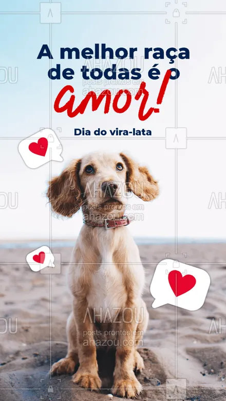 posts, legendas e frases de assuntos variados de Pets para whatsapp, instagram e facebook: Viva ao amor! Feliz Dia do Vira-lata!??❤️ #diadoviralata #viralata #amor #pet #AhazouPet #petlovers #ilovepets #AhazouPet 