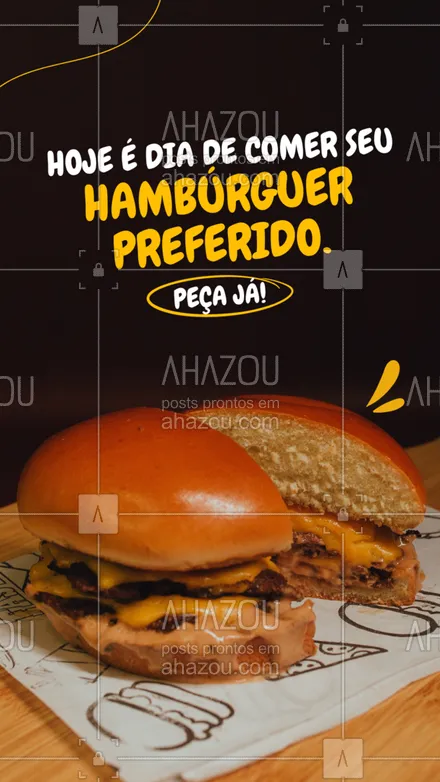 posts, legendas e frases de hamburguer para whatsapp, instagram e facebook: Nada como saborear um hambúrguer delicioso para alegrar o dia, não é mesmo? Então, aproveite para fazer o seu pedido! 🍔🥤 #ahazoutaste #artesanal #burger #burgerlovers #hamburgueria #hamburgueriaartesanal 