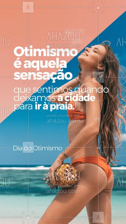 posts, legendas e frases de moda praia para whatsapp, instagram e facebook: Otimismo, leveza e paz! 🥰🌊
#diadootimismo #AhazouFashion #beach  #fashion  #moda  #modapraia  #praia  #summer 