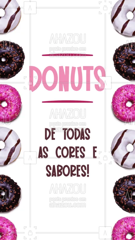 posts, legendas e frases de doces, salgados & festas, confeitaria para whatsapp, instagram e facebook: Os tão famosos Donuts coloridos e saboros você encontra aqui! Encomende o seu.

#ahazoutaste #donuts  #confeitaria  #doces  #confeitariaartesanal 