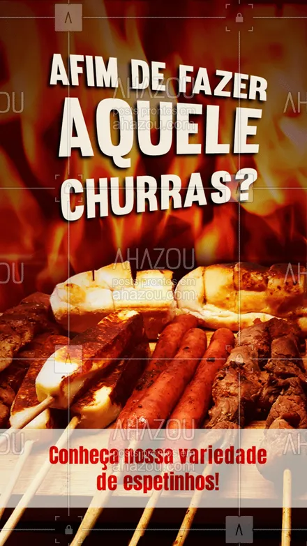 posts, legendas e frases de açougue & churrasco para whatsapp, instagram e facebook: Temos diversas opções para tornar o seu churras inesquecível! ? 
#Churrasco #Espetinhos #ahazoutaste  #barbecue #churrascoterapia