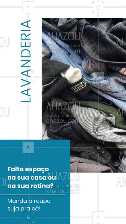 posts, legendas e frases de lavanderia para whatsapp, instagram e facebook: Aqui tem espaço de sobra para as suas roupas! ??
#lavanderia #laundry #AhazouServiços #roupasuja #roupalimpa
