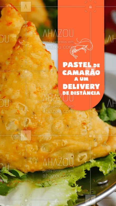 posts, legendas e frases de pastelaria  para whatsapp, instagram e facebook: Pastel de camarão é tudo de bom. Peça no delivery que entregamos rapidinho. Quem vai querer? ?
#delivery #pastel #sabores #ahazoutaste 