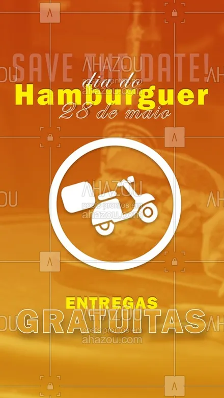posts, legendas e frases de hamburguer para whatsapp, instagram e facebook: Save the dateee! No dia do hamburguer nada melhor do que comemorar comendo hambúrguer certo?
Então para dar mais um apoio, para comemorar um dia tão especial, zeramos os valores da entregas! 
Então corree e pede o seu! Comemore o dia do hamburguer em grande estilo! ???
#ahazoutaste #hamburgueria #burgerlovers #burger #diaDoBurger