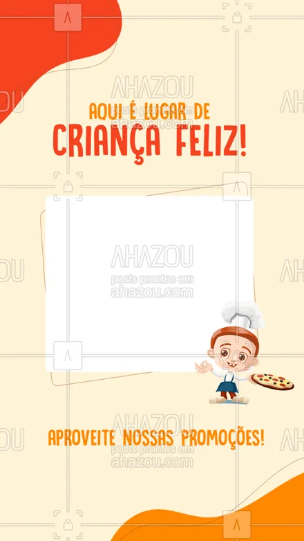 posts, legendas e frases de pizzaria para whatsapp, instagram e facebook: Aproveite nossa promoção do Dia das Crianças e torne o dia dos seus pequenos ainda mais especial! 🥰
#ahazoutaste #pizzaria  #pizza  #pizzalovers  #pizzalife 