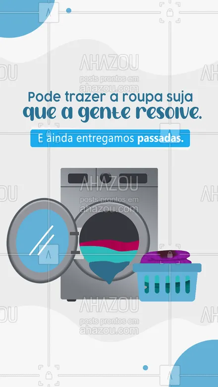 posts, legendas e frases de lavanderia para whatsapp, instagram e facebook: Aposto que você nunca viu uma limpeza como essa. Só ficamos devendo a DR de casal, essa "roupa suja" é melhor você lavar. 😉💜

#AhazouServiços #Lavanderia #LavaePassa #Roupas #LavarRoupas #PassarRoupas #Lavar #Secar #Passar 

