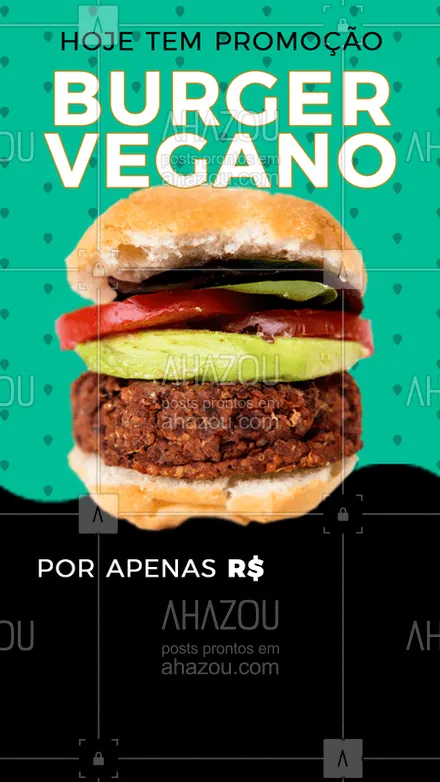 posts, legendas e frases de hamburguer para whatsapp, instagram e facebook: Começou a época de promoções. A promoção de hoje é Burger Vegano por apenas R$......
Aproveite ! Peça agora
#ahazoutaste #burger #promocao #comer #instafood