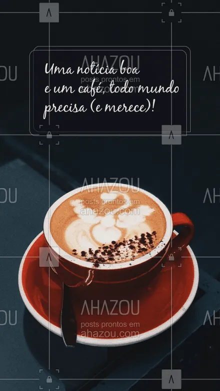 posts, legendas e frases de cafés para whatsapp, instagram e facebook: A notícia boa de hoje é que aqui tem muito café! ?☕
#café #frasesdecafé #ahazoutaste  #coffee #barista #coffeelife