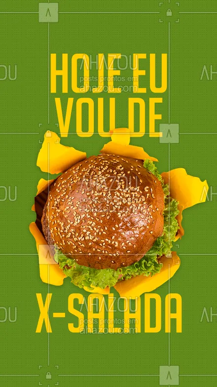 posts, legendas e frases de hamburguer para whatsapp, instagram e facebook: O x-salada é um queridinho entre muita gente, e hoje ele é a nossa sugestão de lanche, ? eai, vai encarar? Salada fresquinha a sua espera ? #ahazoutaste  #hamburgueria #burger #lanches #xsalada #salada 
