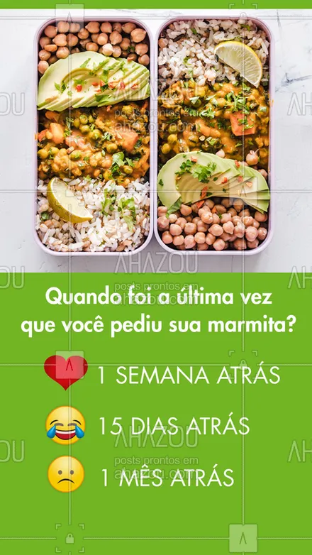posts, legendas e frases de marmitas para whatsapp, instagram e facebook: Quando foi? Conta aqui pra gente! ??
#ahazoutaste #enquete #delicia #food 