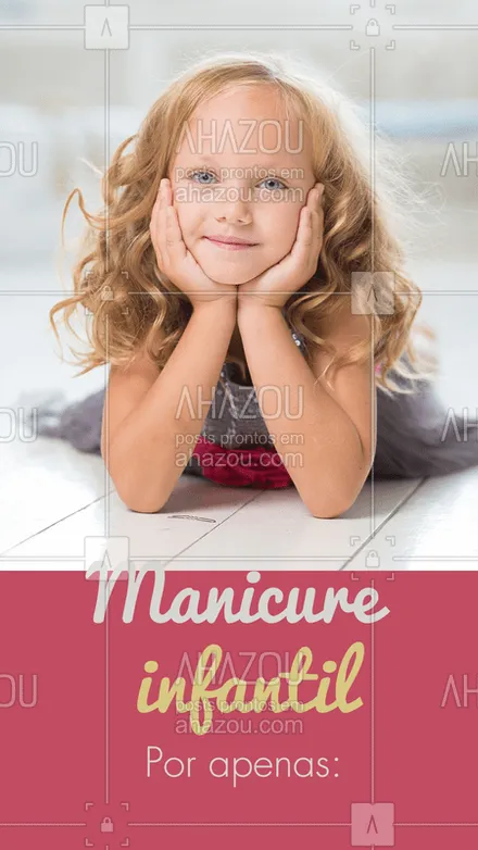 posts, legendas e frases de manicure & pedicure para whatsapp, instagram e facebook: Aproveite para agendar um horário para a sua princesa! ? #mancureinfantil #ahazou #unhas #manicure
