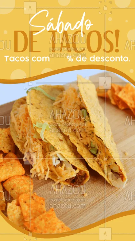 posts, legendas e frases de cozinha mexicana para whatsapp, instagram e facebook: Aproveite essa super promoção de sábado e venha comer os tacos que você ama! #ahazoutaste #comidamexicana  #cozinhamexicana  #nachos  #texmex  #vivamexico 