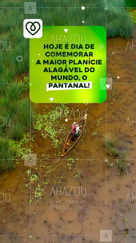 posts, legendas e frases de posts para todos para whatsapp, instagram e facebook: Nesse dia do Pantanal, comemore uma das nossas maiores riquezas e biodiversidade conosco! #ahazou #frasesmotivacionais  #motivacionais  #motivacional   #quote #diadopantanal
