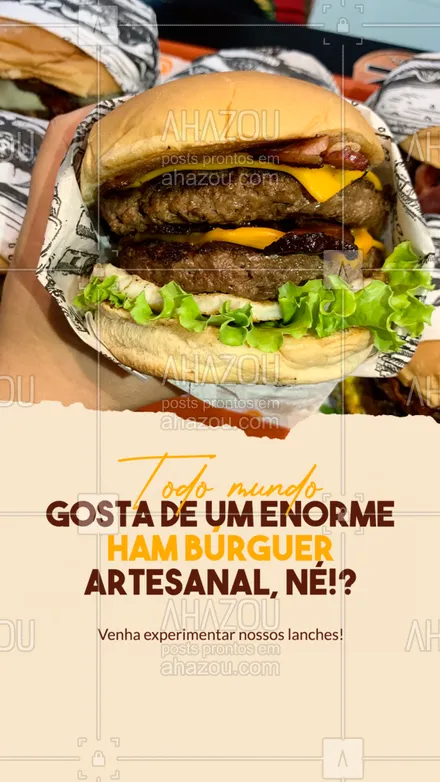 posts, legendas e frases de hamburguer para whatsapp, instagram e facebook: Aqui você encontrar hambúrgueres artesanais muito saborosos.
Entre em contato e solicite nosso cardápio!
#ahazoutaste #artesanal  #burger  #burgerlovers  #hamburgueria  #hamburgueriaartesanal 