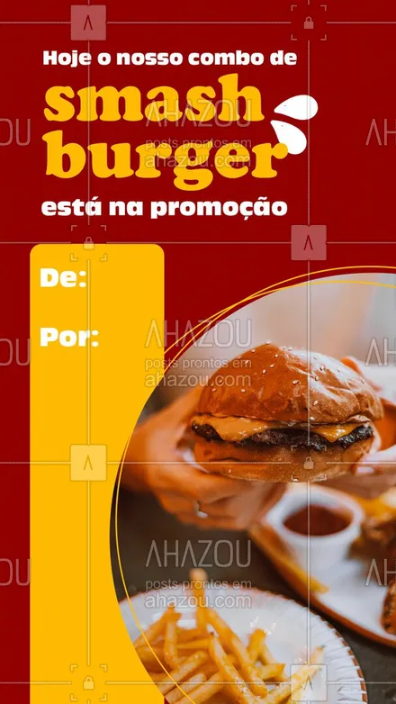 posts, legendas e frases de hamburguer para whatsapp, instagram e facebook: Nada melhor do que pedir um delicioso combo de smash burger com um super desconto, vem aproveitar 😋 #ahazoutaste #burger #smash #smashburger #hamburguer #lanche #hamburgueria #combo 
