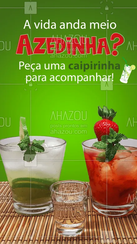 posts, legendas e frases de bares para whatsapp, instagram e facebook: Se for pra sentir gostinho azedo, que seja da caipirinha! ???? 
#Caipirinha #Drinks #ahazoutaste  #bar #cocktails
