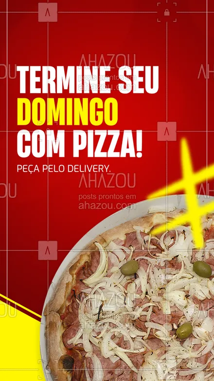 posts, legendas e frases de pizzaria para whatsapp, instagram e facebook: ✨😋 Tem janta mais gostosa do que essa? A gente sabe que não! Peça pelo delivery. #ahazoutaste #pizza  #pizzalife  #pizzalovers  #pizzaria #domingo #pedido #delivery