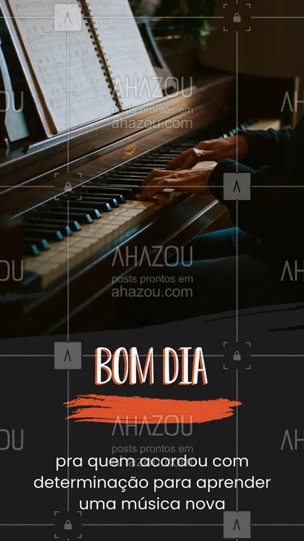 posts, legendas e frases de música & instrumentos para whatsapp, instagram e facebook: Bom dia! ? Que música você planeja tirar hoje? ? #bomdia #melodia #ahazouedu #musica #aulademusica