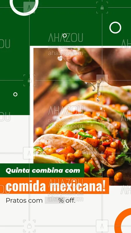 posts, legendas e frases de cozinha mexicana para whatsapp, instagram e facebook: Sabe aqueles pratos que você ama? Na quinta-feira eles estão com ___% OFF para você aproveitar!😋 #ahazoutaste #comidamexicana  #cozinhamexicana  #nachos  #vivamexico  #texmex 